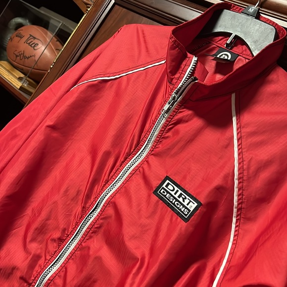 Dirt Designs Red Zip Up Front Mesh Back Windbreaker Lightweight Race Jacket! - Picture 5 of 8